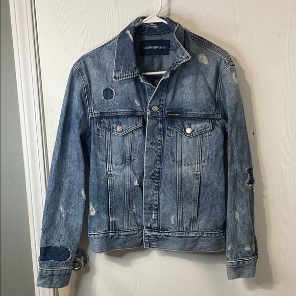 Calvin Klein Jeans Other - Calvin Klein Like New Men's Denim Jacket Acid Wash Patched Distressed Size Small